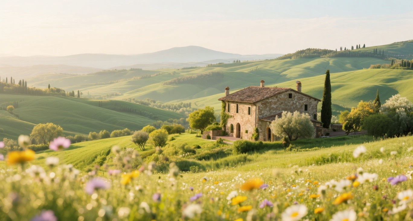 Persona che scrive in un diario con fiori di primavera, pianificazione degli obiettivi